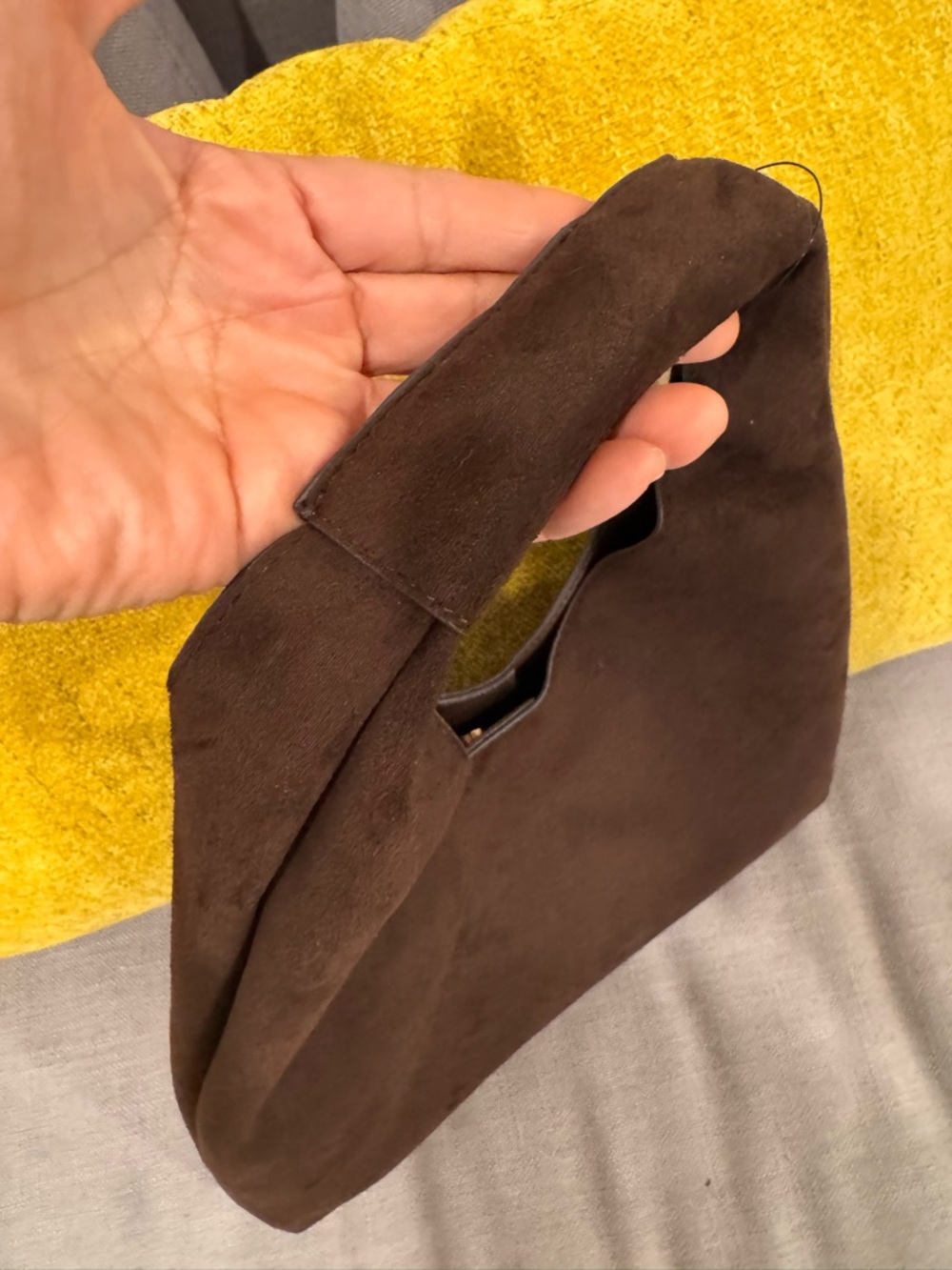 NEW - Banana Republic Factory mini vegan Brown Suede Shoulder Bag - Picture 4 of 7